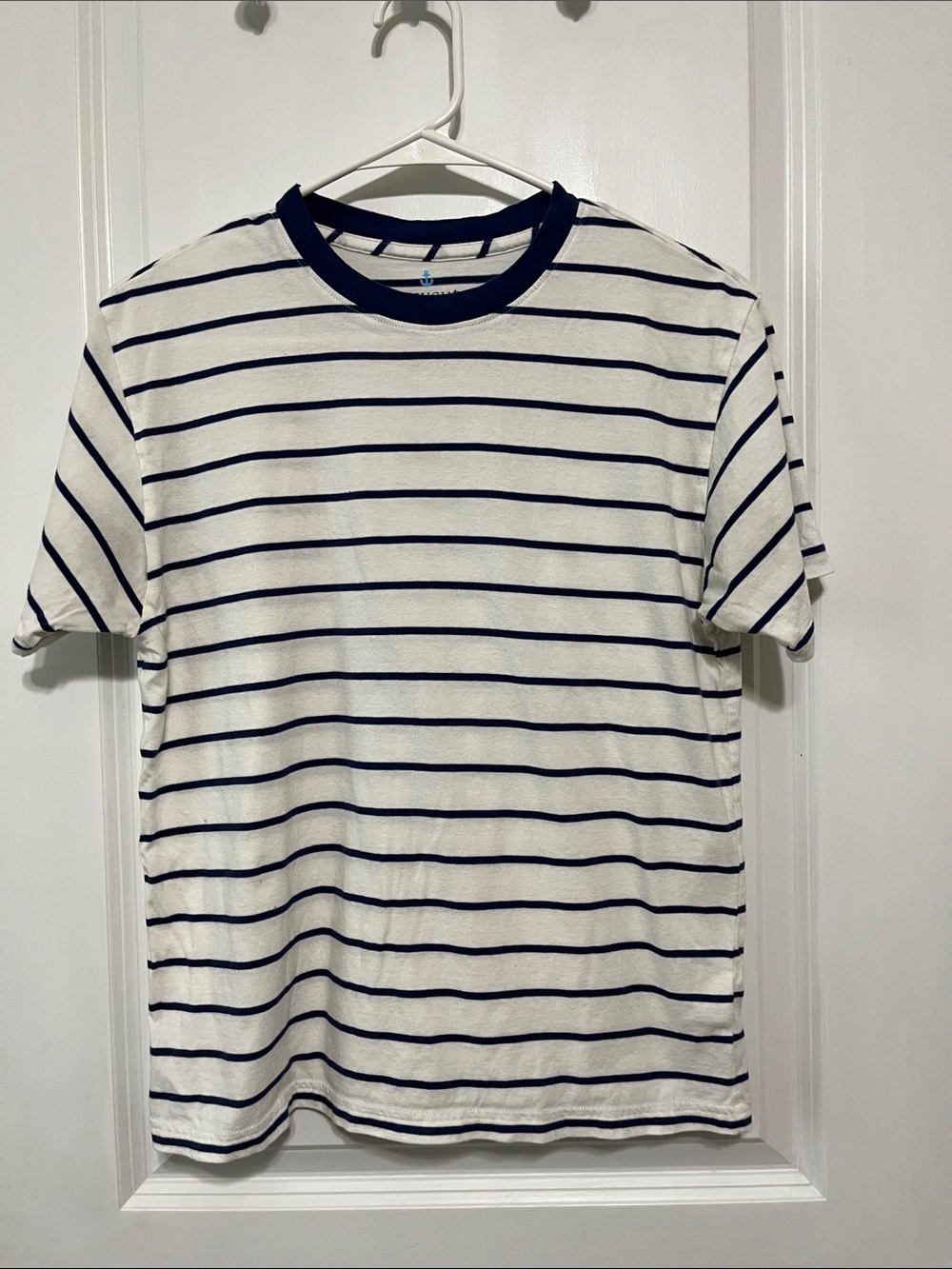 Crewcuts White T-Shirt with Navy Stripes Sz XL